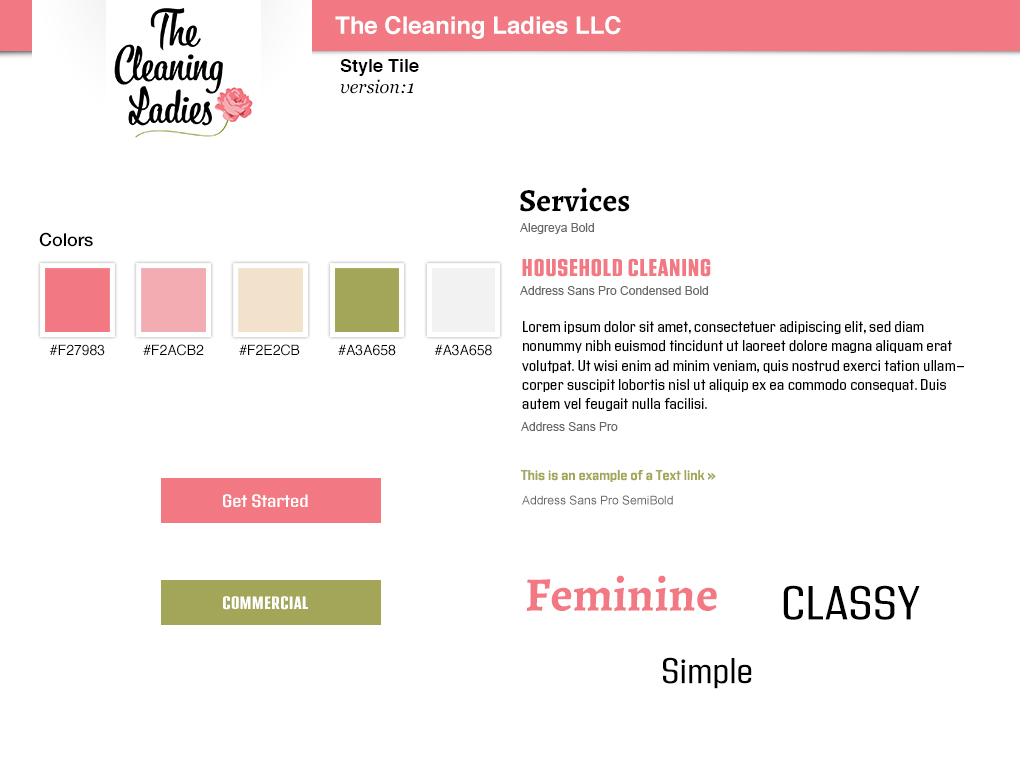 The Cleaning Ladies style guide