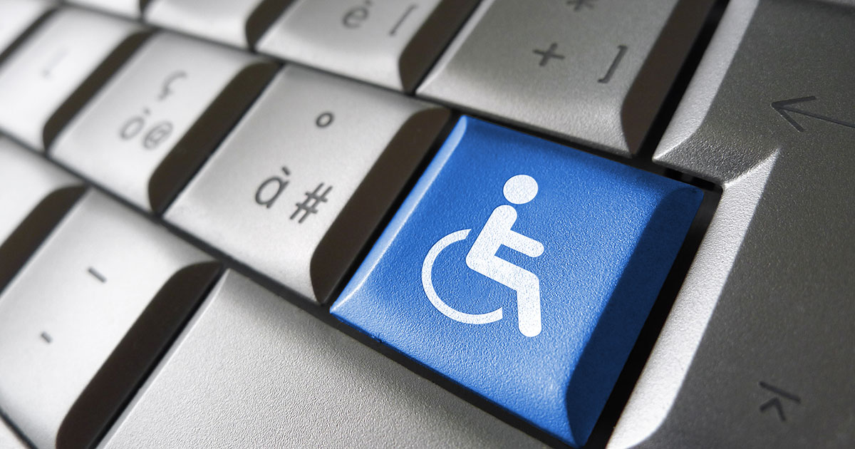 keyboard with blue wheelchair key